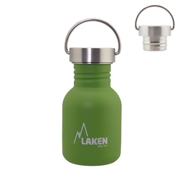 Afbeeldingen van SS Basic Bottle 0.35  Green screw cap