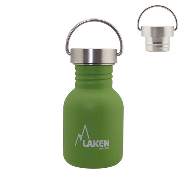 Afbeeldingen van SS Basic Bottle 0.35  Green screw cap